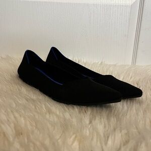 Rothy's Black Flats with Blue Trim
